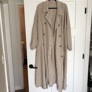 NWT! Free people beige linen duster trench
